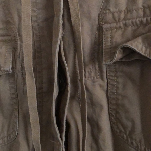 Old Navy Tan Hooded Long Button Down Utility Jacket - Picture 6 of 10